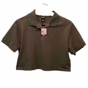 Wild Fable Cropped Short Sleeve Collar Polo XS New Olive Green Summer Uniform 1